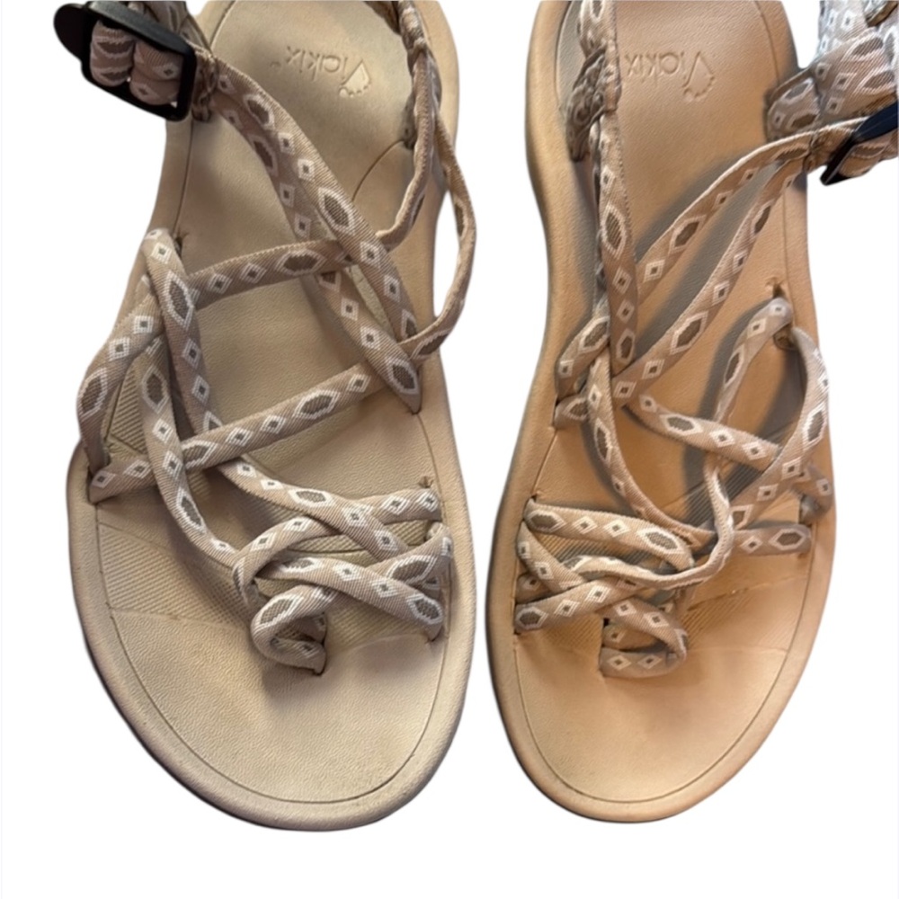 Viakix Stylish Beige Strappy Sandals hiking - Picture 1 of 8